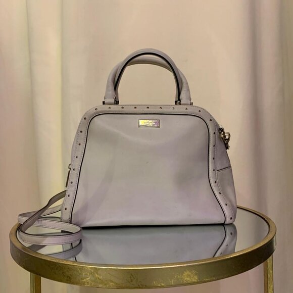 Kate Spade New York Beige Leather Satchel, Crossbody strap included. - Picture 3 of 3